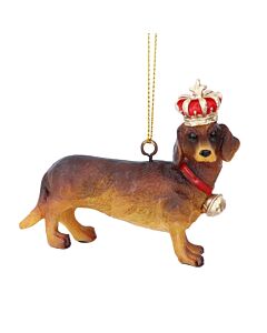 Gisela Graham Dachshund w/Crown Decoration